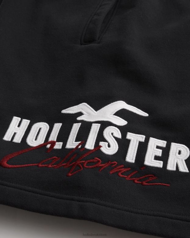Bottoms Hollister Men Logo Graphic Fleece Shorts 9\\ 488201239 Black